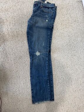 Abercrombie & Fitch Women's Straight-Leg Jeans in Dark Blue Wash